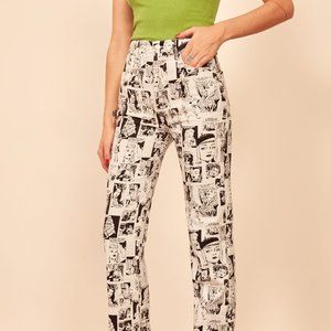 Reformation Newsprint Jeans Black And White Size … - image 1